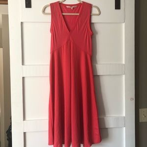 Coral sleeveless dress